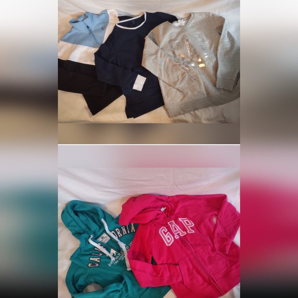 Girls lot of hoodies, and sweater size s-m ( would fit girl size 12-14)